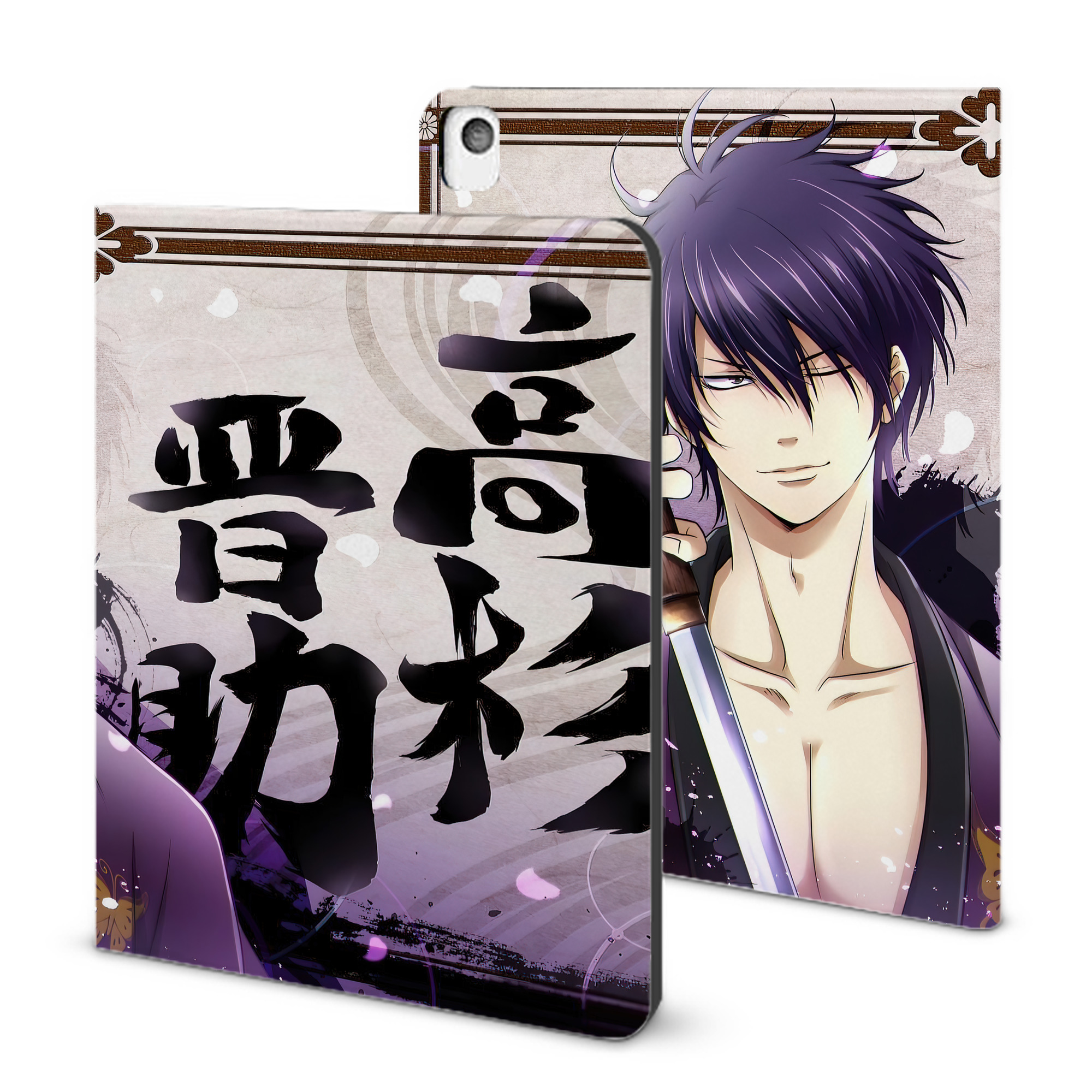（画像用） ぎんたま 坂田銀時（さかたぎんとき） 神楽 志村新八（しむら しんぱち） GINTAMA Sakata Gintoki Kagura Shimura Shinpachi IPadケース ペンホルダー付き ブックスタイルデザイン